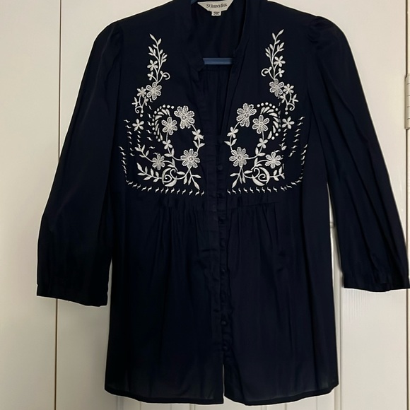 St. John's Bay Tops - Women’s Boho style Button-up Blouse